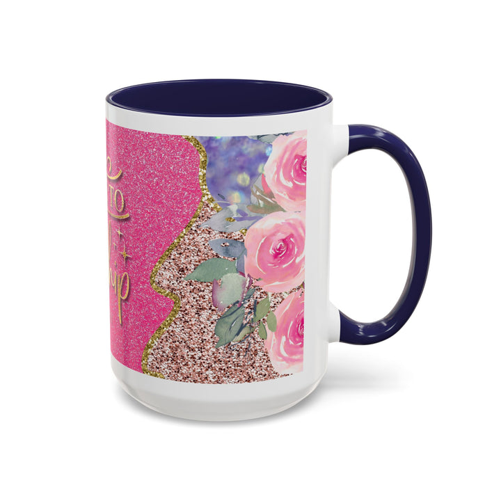 Made to Worship  Pink Glitter Floral Christian Mug