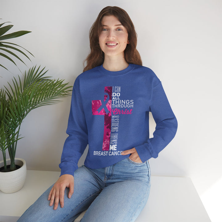 Inspirational Crewneck Sweatshirt for Breast Cancer Awareness, Faith Sweatshirt, Unisex Pullover, Hopeful Gift, Religious Apparel