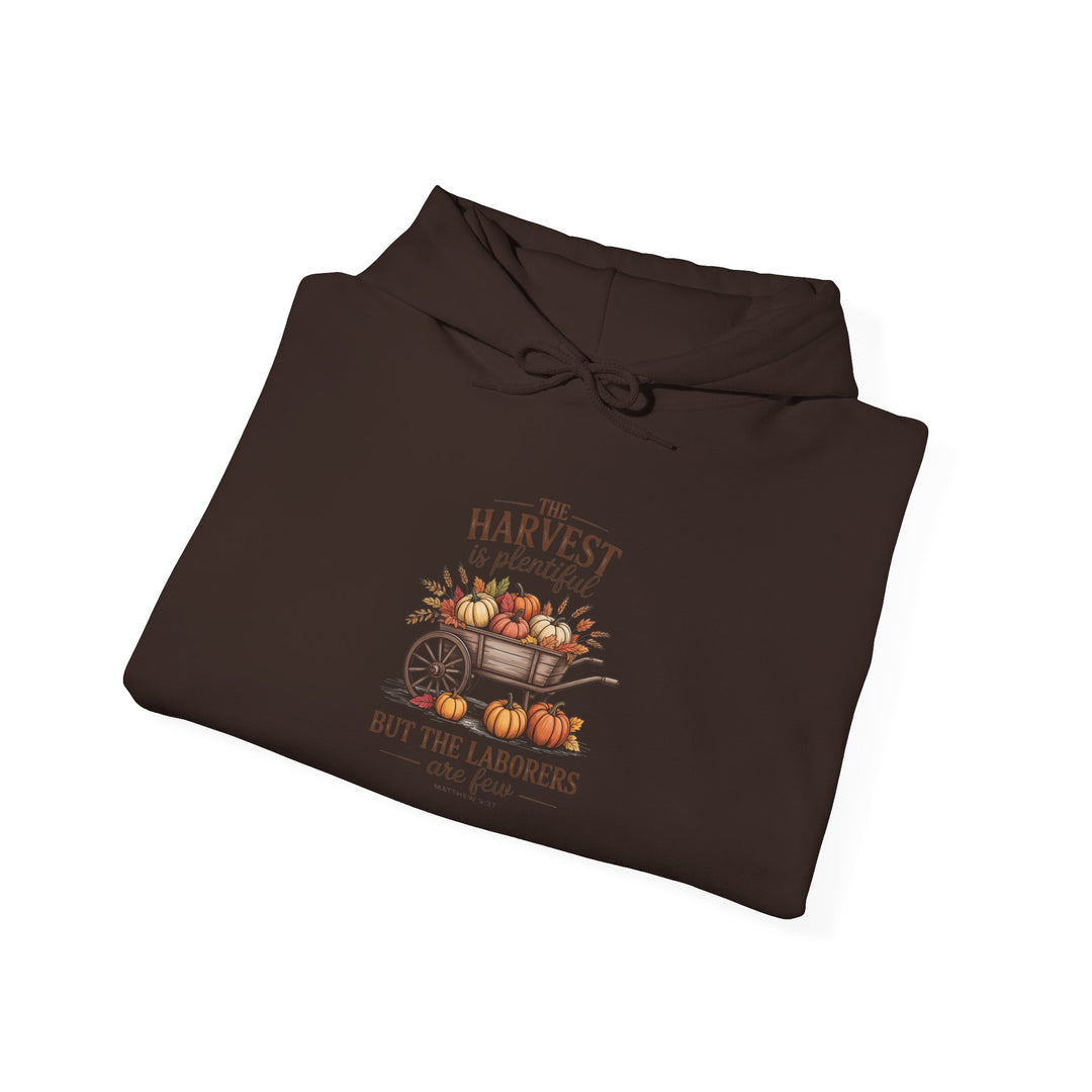 Autumn Harvest Hoodie with Matthew 9:37 Scripture Design