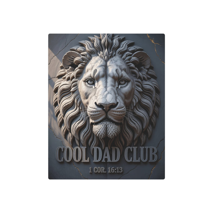 "Lion Head Carved in Stone" - Quiet Strength Legacy Metal Wall Art