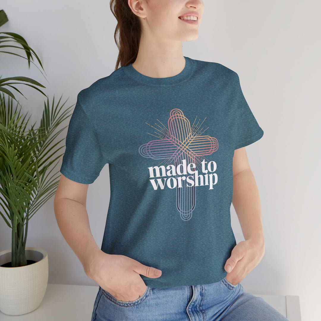 Made to Worship Unisex Tee, Inspirational T-Shirt, Faith Apparel, Christian Gift, Church Wear, Casual Outfit