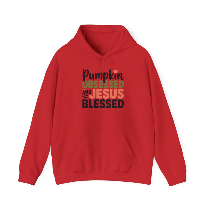 Hooded Sweatshirt - Pumpkin Obsessed and Jesus Blessed Fall Design