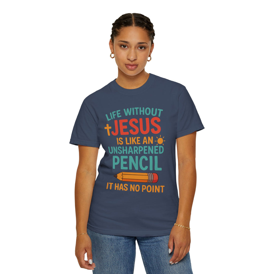 Christian Message Unisex T-shirt with Pencil Design
