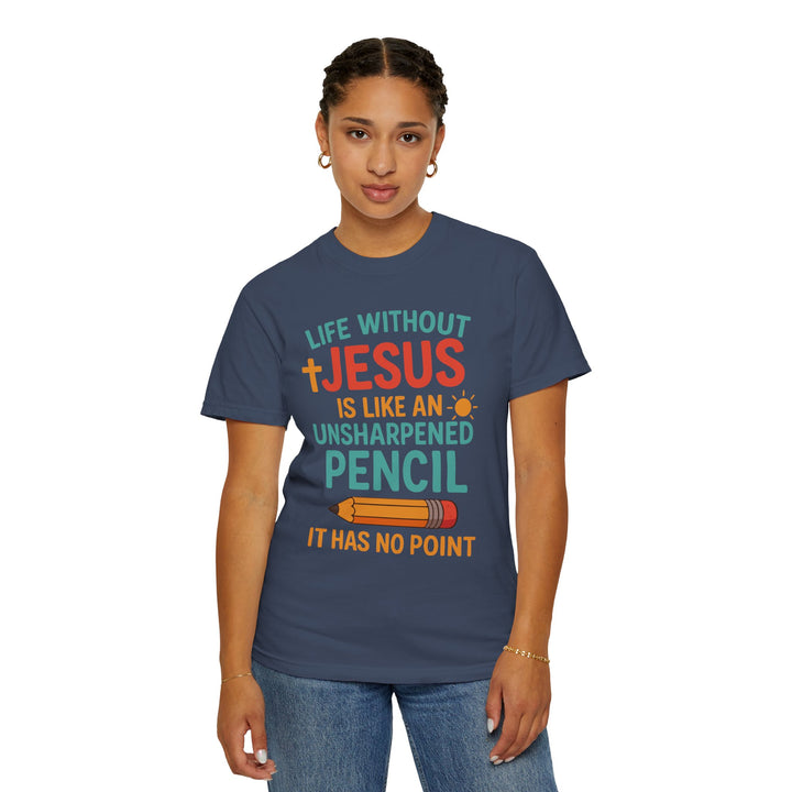 Christian Message Unisex T-shirt with Pencil Design