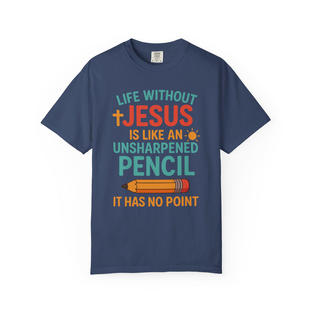 Christian Message Unisex T-shirt with Pencil Design