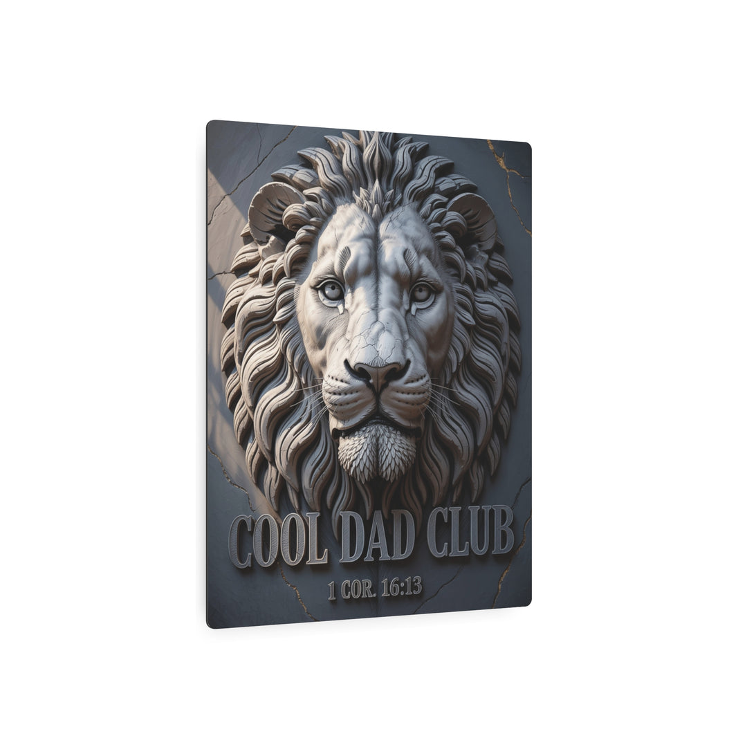 "Lion Head Carved in Stone" - Quiet Strength Legacy Metal Wall Art