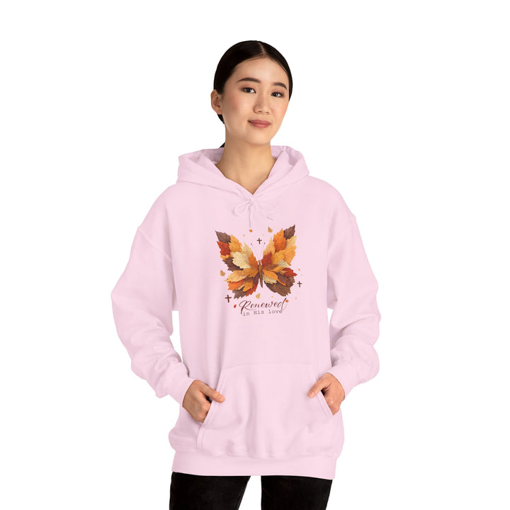 Butterfly Hoodie - Renewed in His Love - Fall Leaves Design