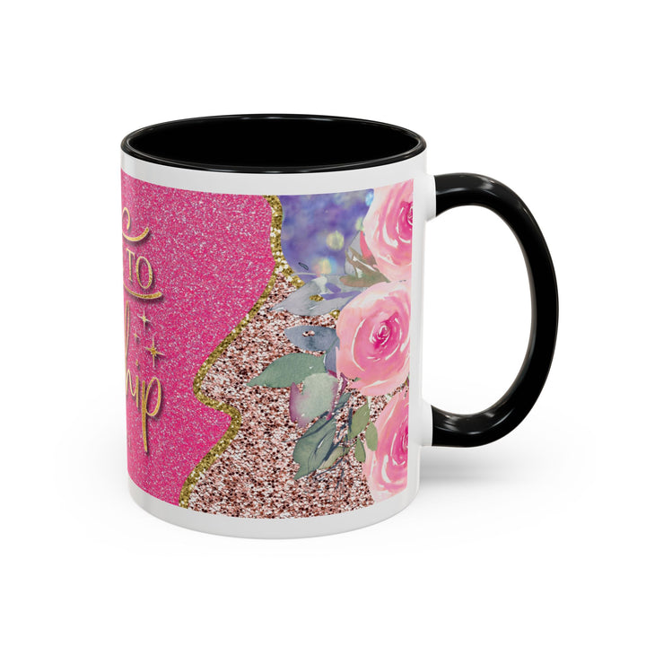 Made to Worship  Pink Glitter Floral Christian Mug