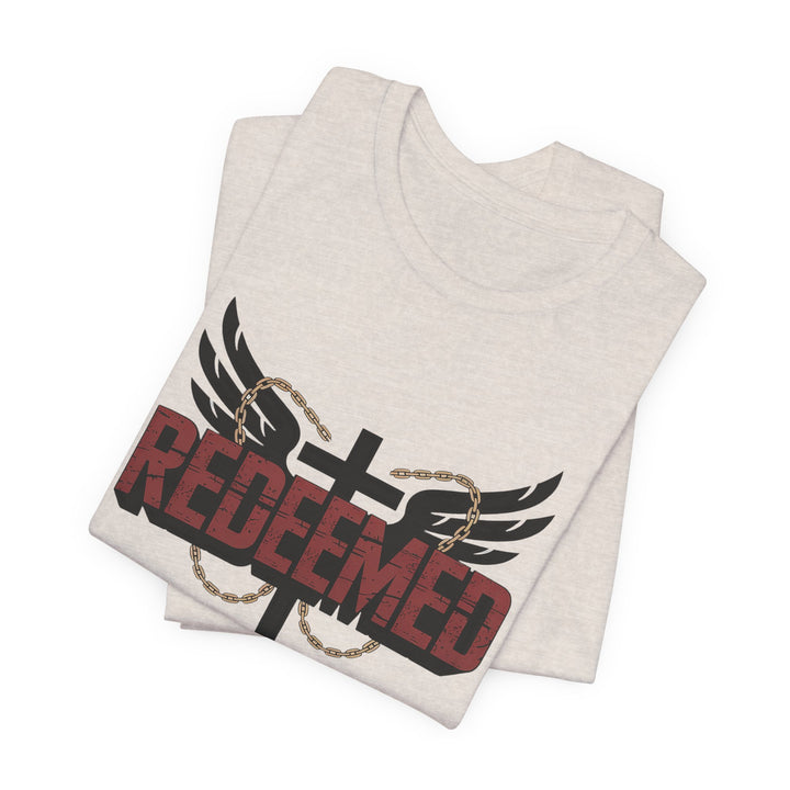 Christian Themed Unisex Short Sleeve Tee, Redeemed Shirt, Faith-Based Apparel, Inspirational T-Shirt, Spiritual Gift, Casual Wear