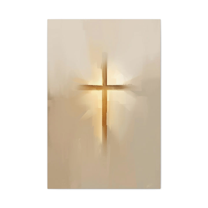 Light Through the Cross Canvas Print – Minimalist Christian Wall Art