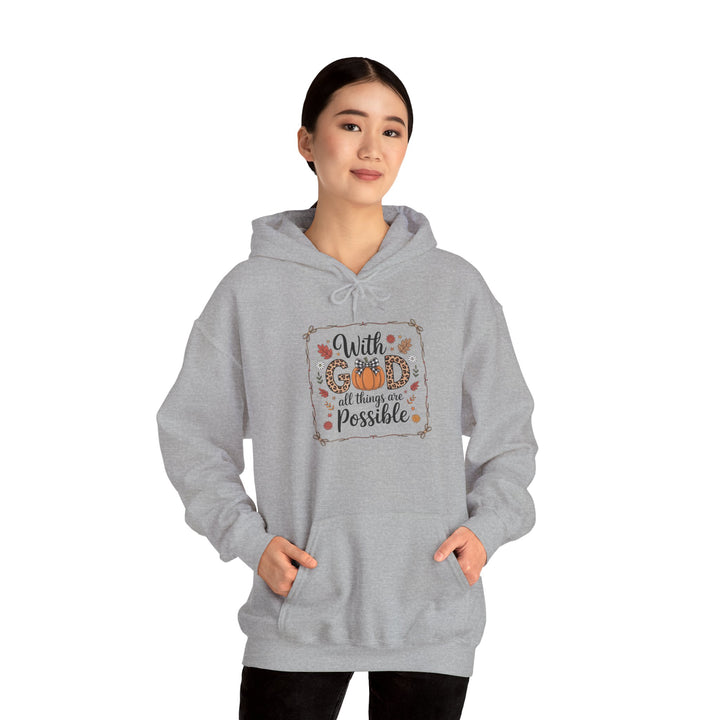 Christian Faith Leopard Print Hoodie - With God All Things Are Possible