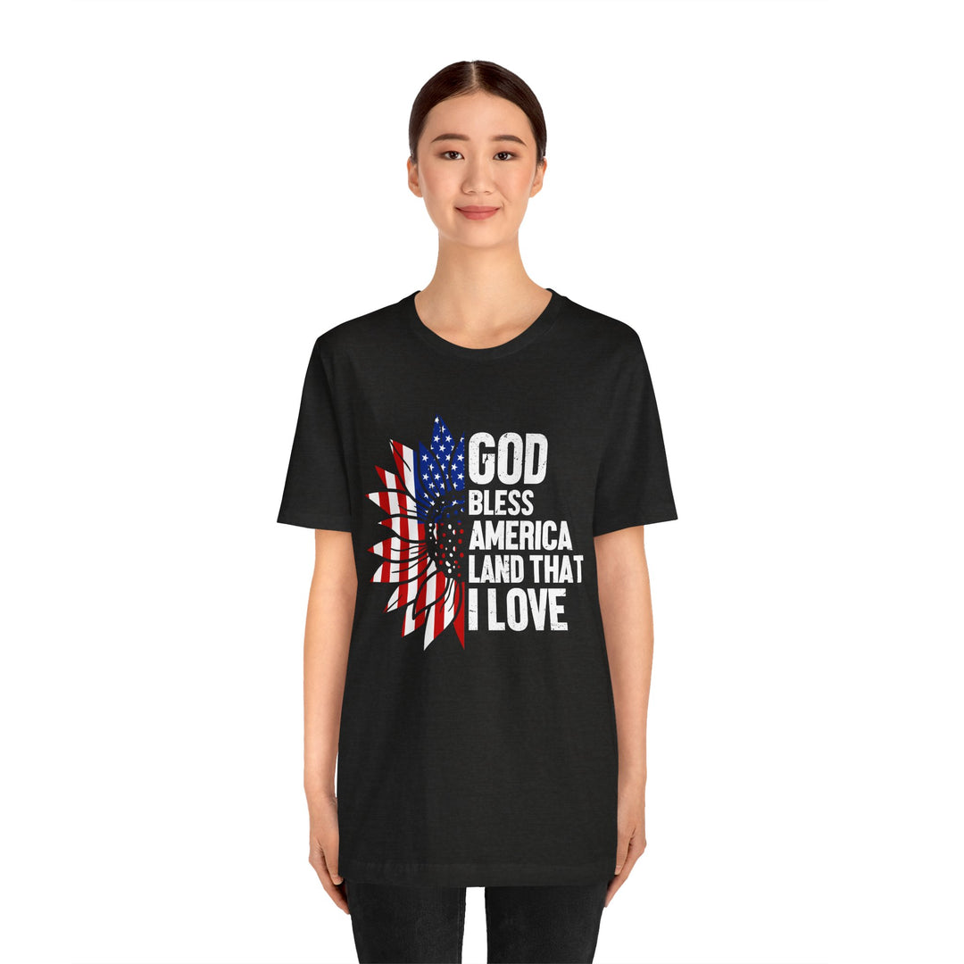 Patriotic T-Shirt, God Bless America Tee, Unisex Short Sleeve Shirt, Independence Day Gift, USA Pride Apparel, Americana Clothing