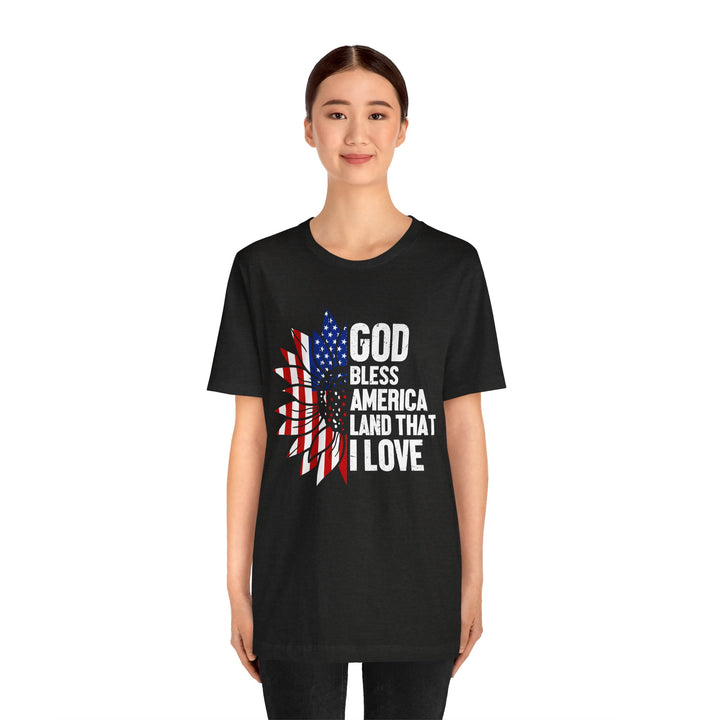 Patriotic T-Shirt, God Bless America Tee, Unisex Short Sleeve Shirt, Independence Day Gift, USA Pride Apparel, Americana Clothing