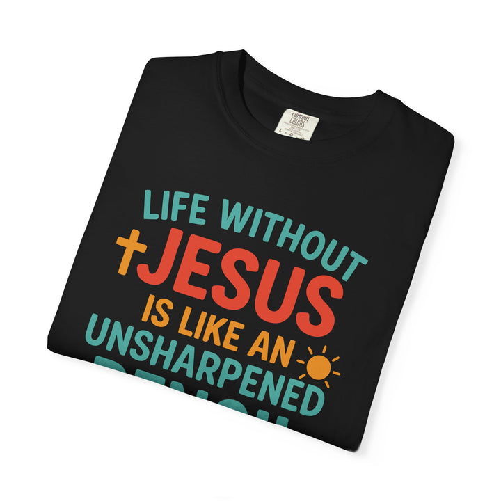 Christian Message Unisex T-shirt with Pencil Design