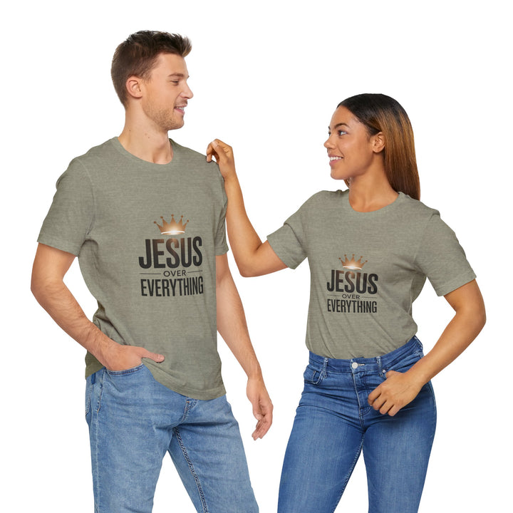 Jesus Over Everything – Christian Crown Graphic T-Shirt