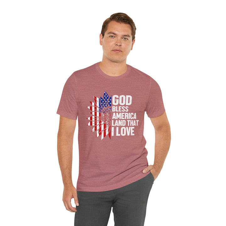 Patriotic T-Shirt, God Bless America Tee, Unisex Short Sleeve Shirt, Independence Day Gift, USA Pride Apparel, Americana Clothing