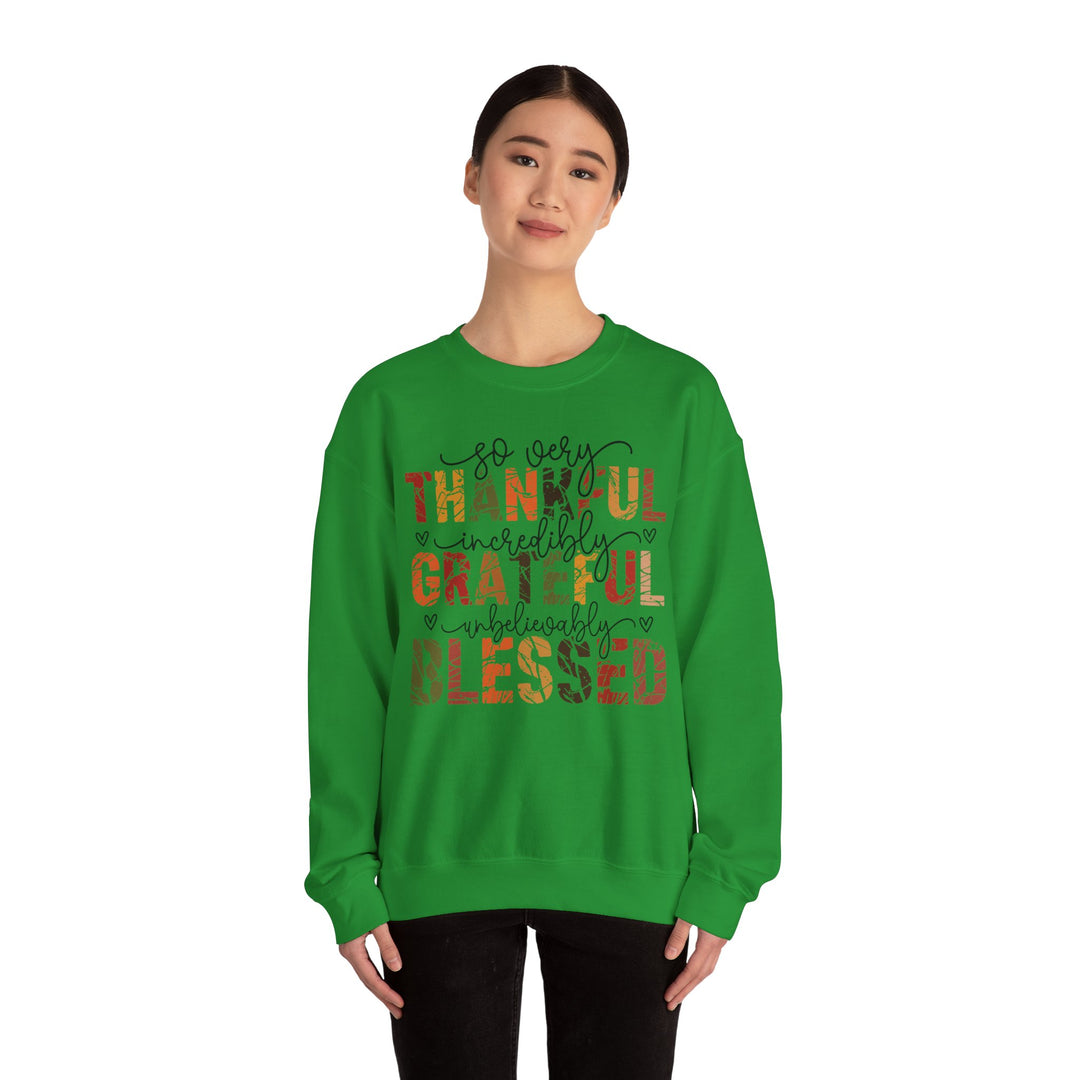 Thankful Grateful Blessed Sweatshirt | Cozy Fall Crewneck | Perfect Gift for Thanksgiving, Family Gatherings, Daily Comfort, Holiday Wear