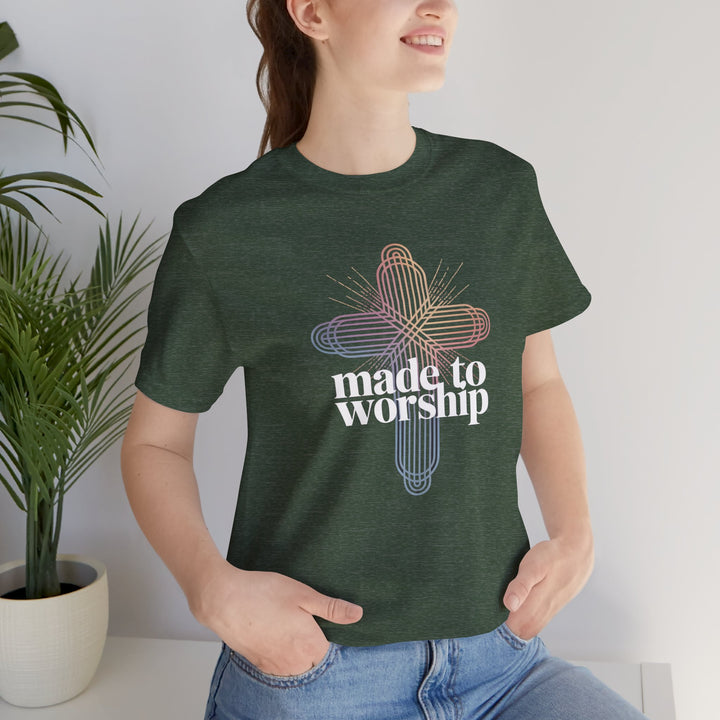 Made to Worship Unisex Tee, Inspirational T-Shirt, Faith Apparel, Christian Gift, Church Wear, Casual Outfit