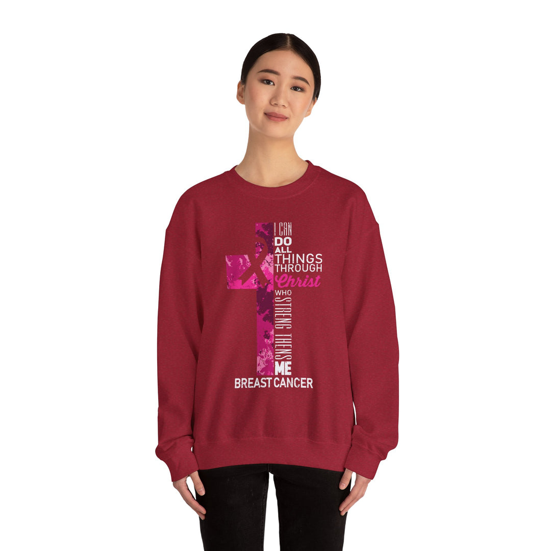 Inspirational Crewneck Sweatshirt for Breast Cancer Awareness, Faith Sweatshirt, Unisex Pullover, Hopeful Gift, Religious Apparel