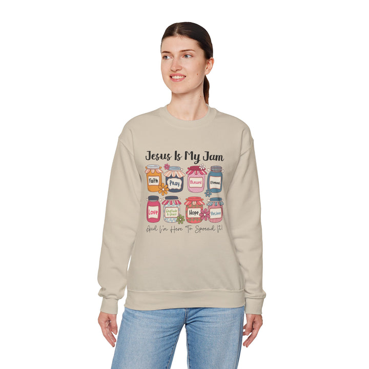 Jesus Is My Jam Sweatshirt, Unisex Crewneck, Comfort Wear, Christian Apparel, Perfect Gift for Faith Celebrations, Everyday Casual