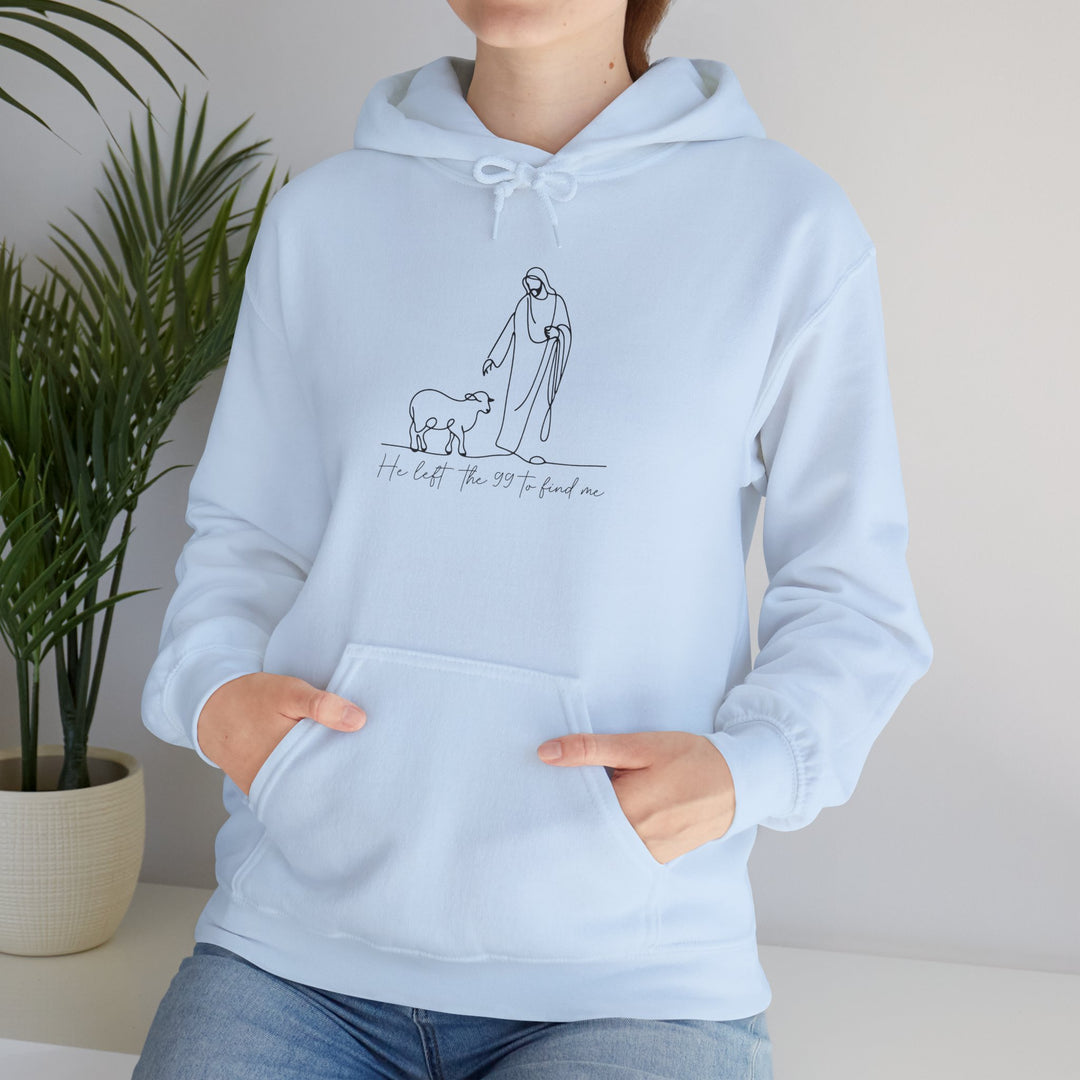 Christian Jesus and Lamb Hoodie Sweatshirt - 'He left the 99 to find me'