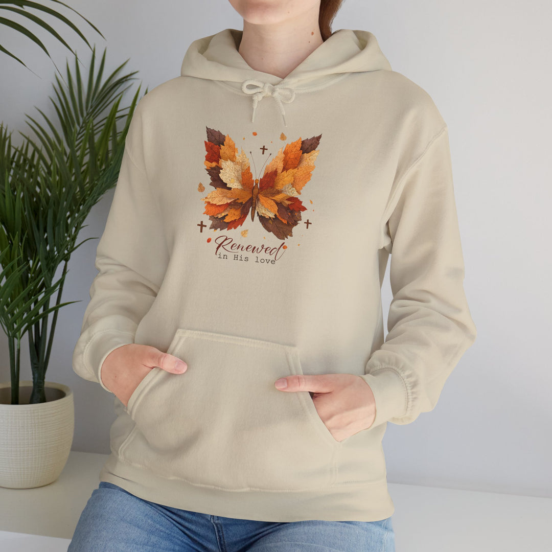Butterfly Hoodie - Renewed in His Love - Fall Leaves Design