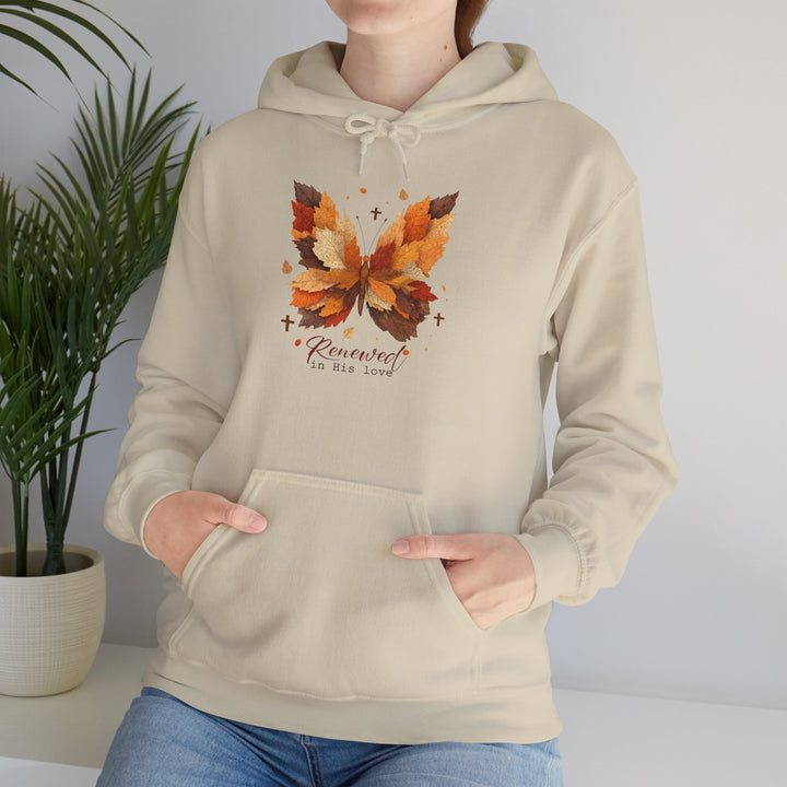 Butterfly Hoodie - Renewed in His Love - Fall Leaves Design