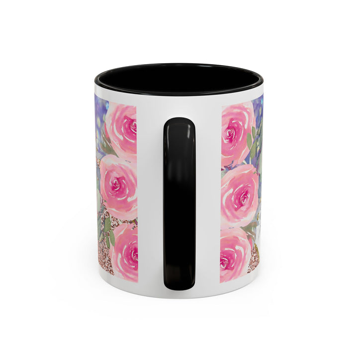 Made to Worship  Pink Glitter Floral Christian Mug