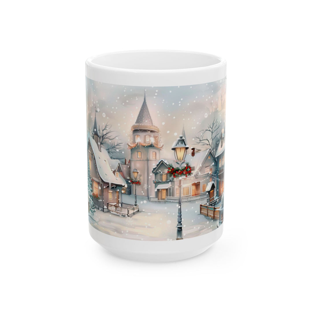 Winter Wonderland Ceramic Mug, Cozy Hot Cocoa Cup, Holiday Gift, Decorative Coffee Mug, Winter Scene Drinkware