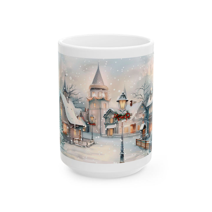 Winter Wonderland Ceramic Mug, Cozy Hot Cocoa Cup, Holiday Gift, Decorative Coffee Mug, Winter Scene Drinkware