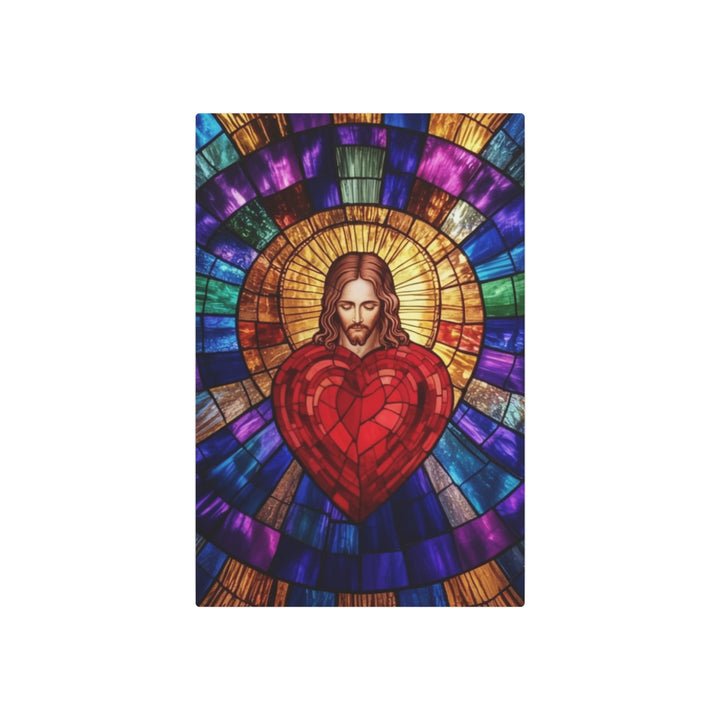Sacred Heart of Jesus - Stained Glass Style Metal Wall Art