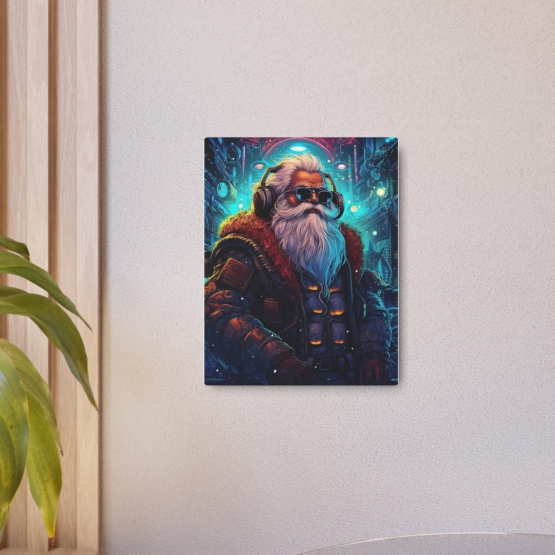 Cool Santa Metal Art Sign, Wall Decor for Christmas, Unique Gift for Him, Retro Santa Wall Art, Holiday Decoration