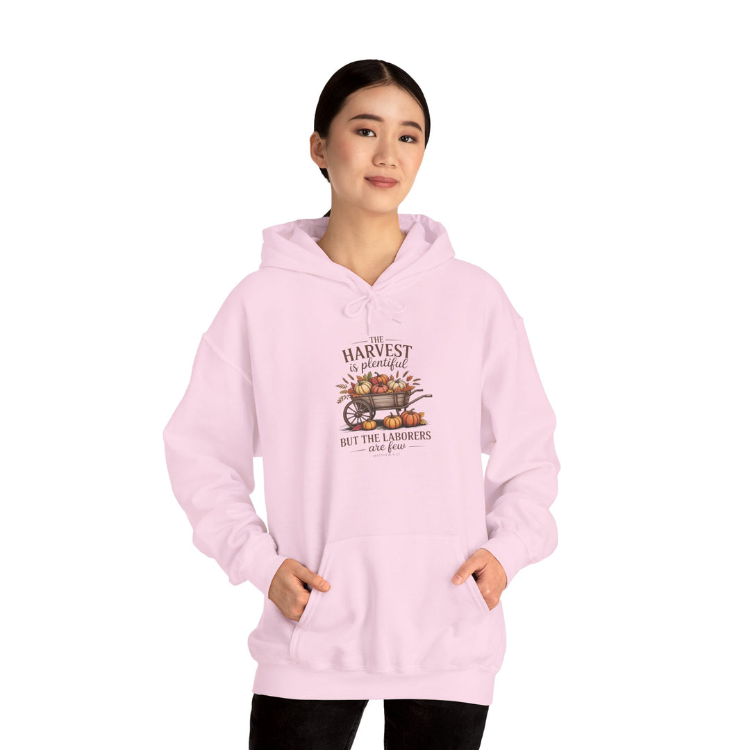Autumn Harvest Hoodie with Matthew 9:37 Scripture Design