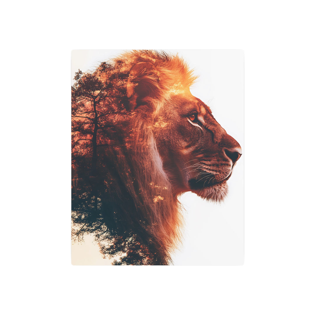 Lion Silhouette Metal Art Sign – Elegant Home Décor for Animal Lovers