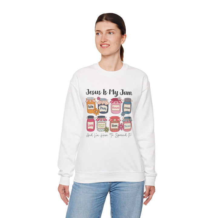 Jesus Is My Jam Sweatshirt, Unisex Crewneck, Comfort Wear, Christian Apparel, Perfect Gift for Faith Celebrations, Everyday Casual