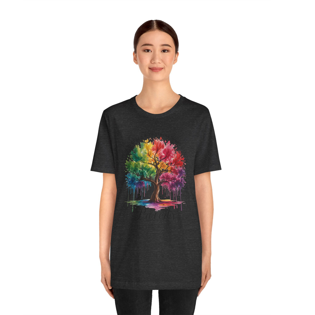 Rainbow Tree of Life Tee - Proverbs 31:25 Inspirational Shirt
