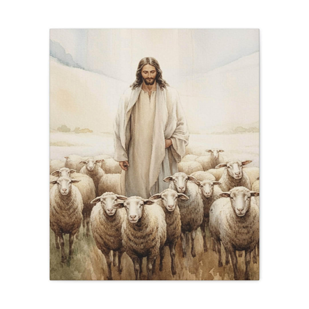 Jesus the Good Shepherd | Christian Matte Canvas Wall Art – Peaceful Faith Home Décor