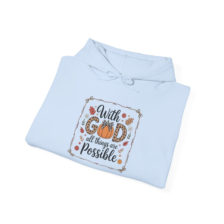 Christian Faith Leopard Print Hoodie - With God All Things Are Possible