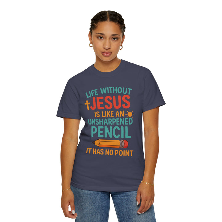 Christian Message Unisex T-shirt with Pencil Design