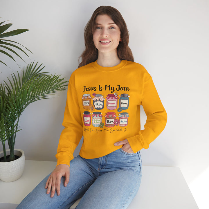 Jesus Is My Jam Sweatshirt, Unisex Crewneck, Comfort Wear, Christian Apparel, Perfect Gift for Faith Celebrations, Everyday Casual