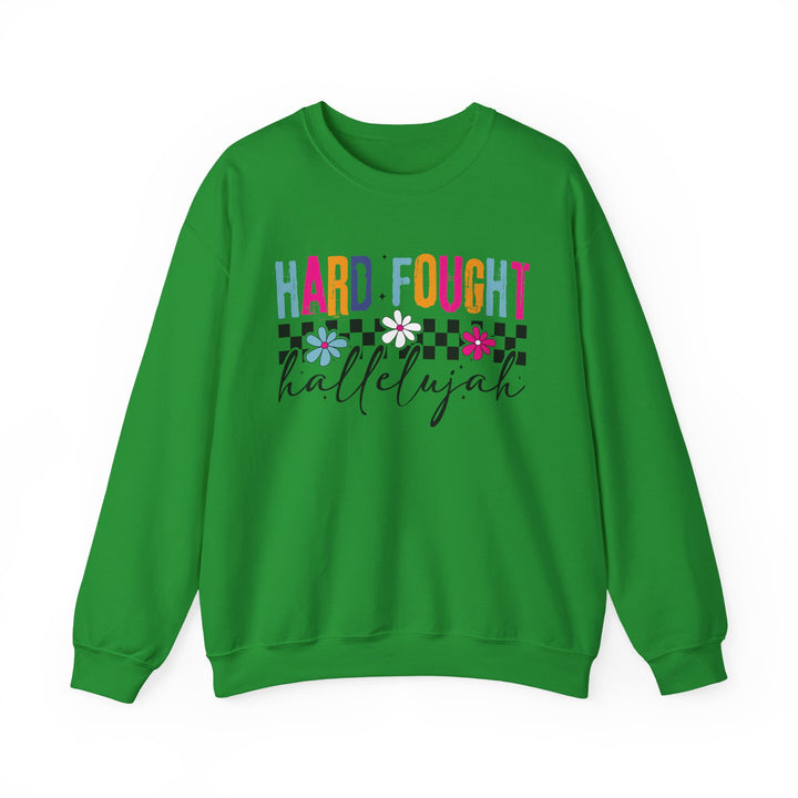 Hard Fought Hallelujah Sweatshirt | Inspirational Crewneck | Gift for Her | Cozy Casual Wear | Perfect for Holidays and Celebrations