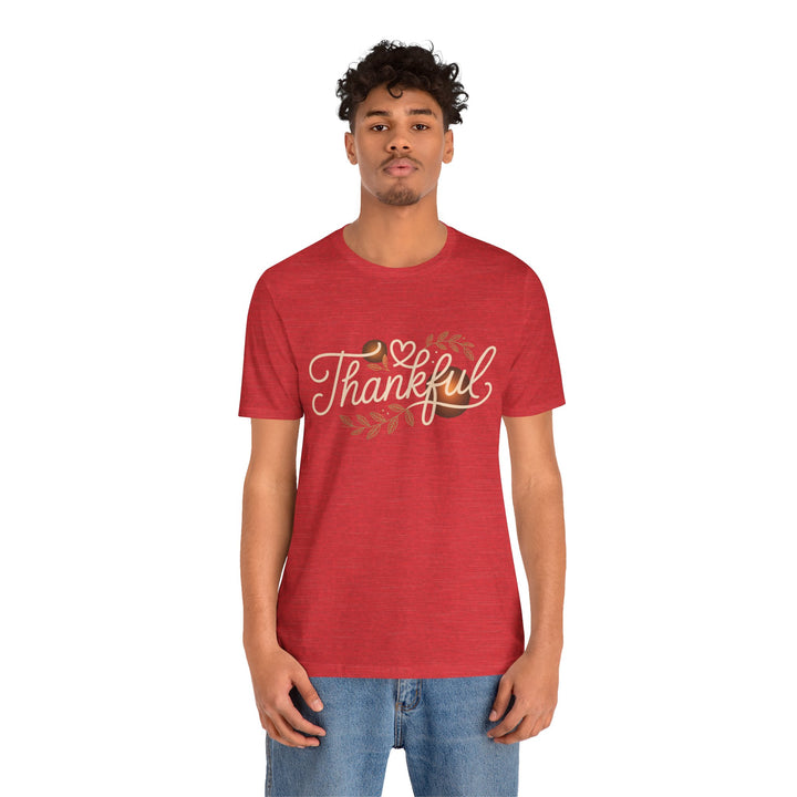 Thankful Tee - Unisex Jersey Short Sleeve Shirt for Thanksgiving, Gratitude Gift, Casual Wear, Family Gathering, Everyday Comfort
