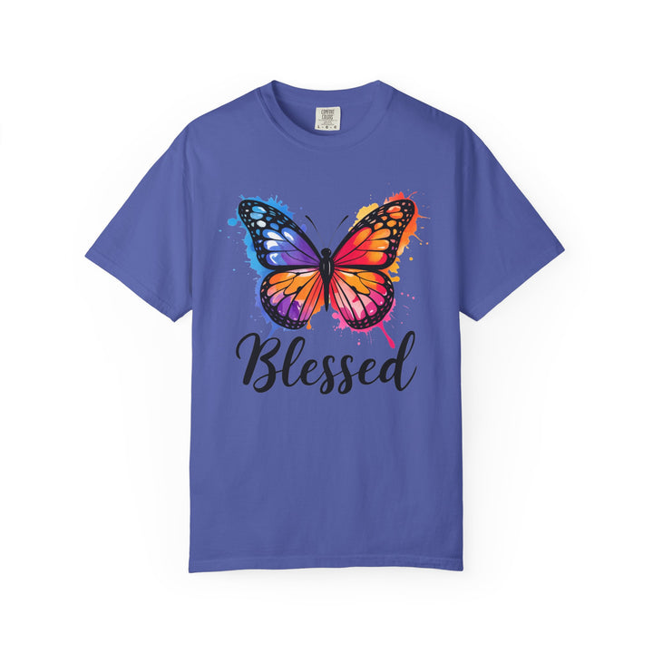 Watercolor Butterfly T-Shirt Blessed Radiant Renewed Unshakably Blessed