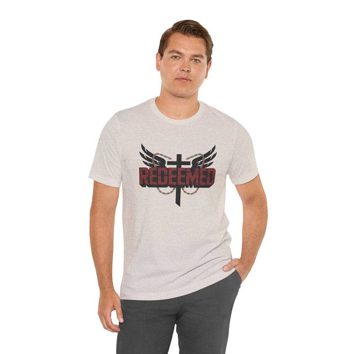 Christian Themed Unisex Short Sleeve Tee, Redeemed Shirt, Faith-Based Apparel, Inspirational T-Shirt, Spiritual Gift, Casual Wear