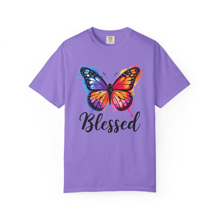 Watercolor Butterfly T-Shirt Blessed Radiant Renewed Unshakably Blessed