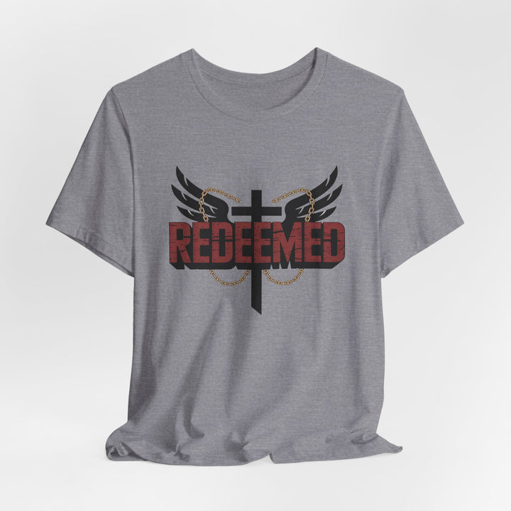 Christian Themed Unisex Short Sleeve Tee, Redeemed Shirt, Faith-Based Apparel, Inspirational T-Shirt, Spiritual Gift, Casual Wear
