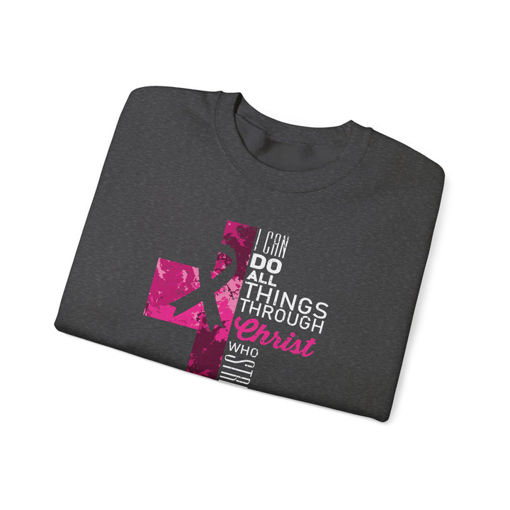 Inspirational Crewneck Sweatshirt for Breast Cancer Awareness, Faith Sweatshirt, Unisex Pullover, Hopeful Gift, Religious Apparel