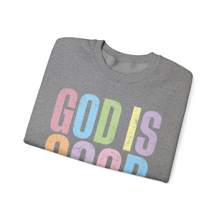 Inspirational God is Good Sweatshirt, Religious Crewneck, Faith-Based Apparel, Comfortable Casual Wear, Church Gift, Positive Vibes