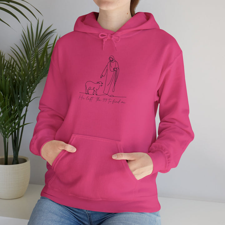 Christian Jesus and Lamb Hoodie Sweatshirt - 'He left the 99 to find me'