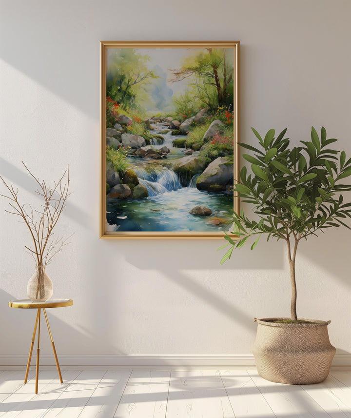 Pure Waters – Watercolor Landscape Print Inspired by Psalm 51